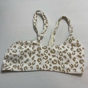 Solid & Striped Leopard Bikini Top Size Large New
